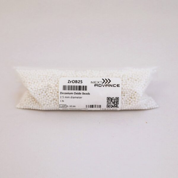 Zirconium Oxide Beads 2.5 mm. 1 lb. (.45kg)