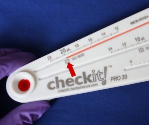 Closeup showing the Checkit's accuracy